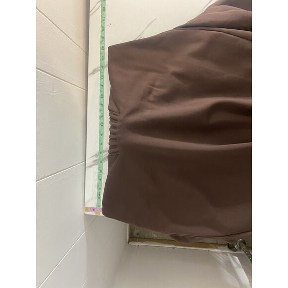 Lavish Alice Cowl Corset Ponte Midi Dress Chocolate Brown US Plus Size 16 Sexy - Picture 12 of 12